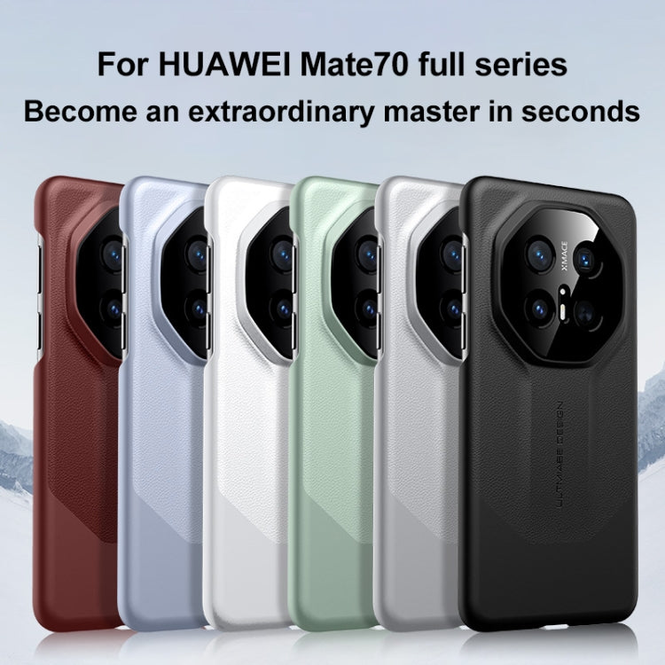 Funda de Cuero Híbrida Huawei Mate 70 Pro con Diseño Imitación PC (Morado)