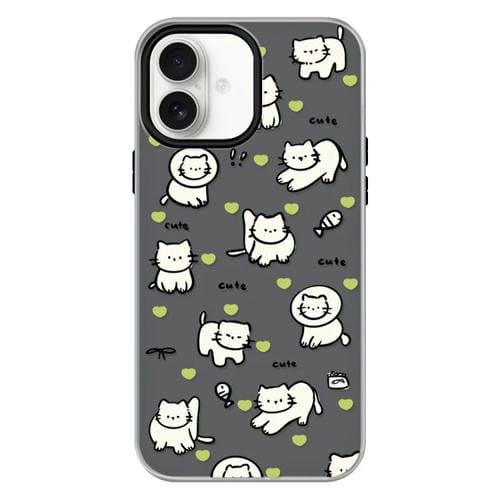 Funda híbrida TPU y PC iPhone 16 Plus con Tacto Sedoso (Corazón Verde)