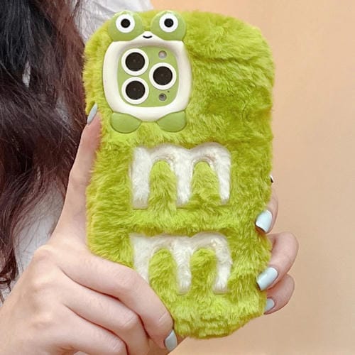 Funda TPU con Bordado de Felpa para iPhone 14 Pro (Verde)