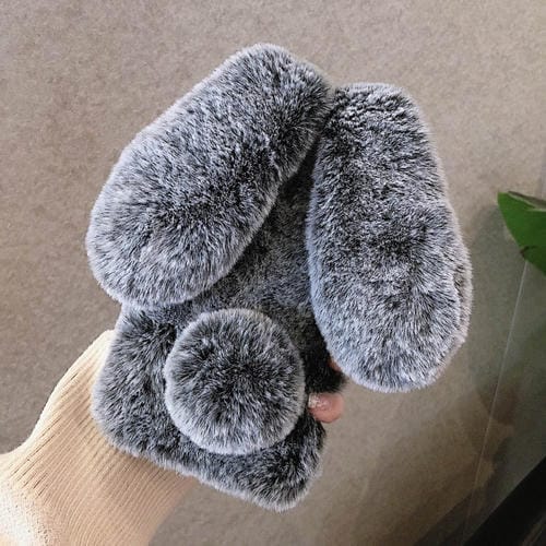 Funda para Teléfono iPhone 13 Pro Cobertura Total Conejo Orejas Largas 3D (Gris)