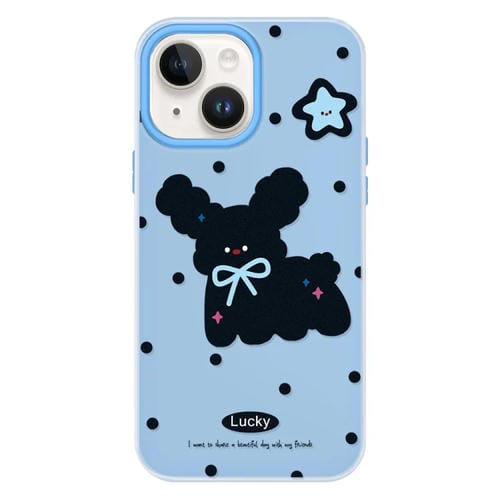 Funda híbrida TPU y PC iPhone 14 con Tacto Sedoso (Negro Azul)
