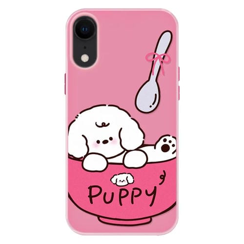 Funda híbrida TPU y Policarbonato para iPhone Xr (Rosa Cachorro)