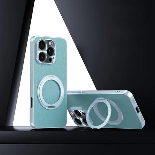 Funda de Cuero con Soporte Magsafe para iPhone 16 Pro (Azul Sierra)