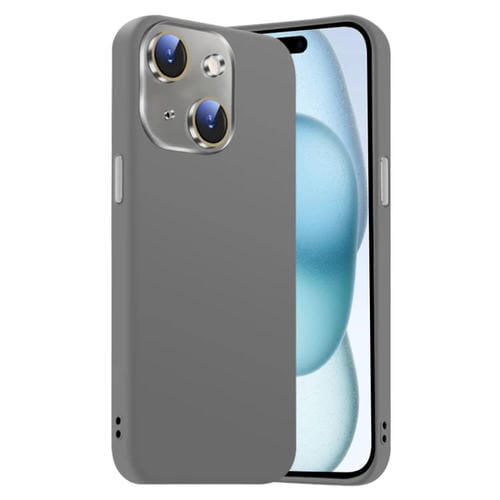 Funda de Silicona Líquida para iPhone 15 Plus con NanoLente (Gris Titanio)