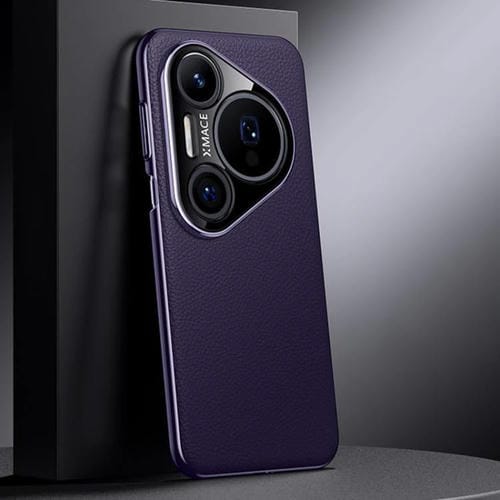 Funda de cuero genuino para Huawei Pura 80 Pro 5G (morado oscuro)