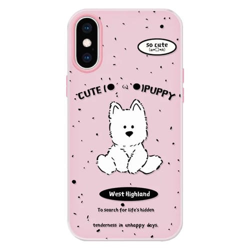 Funda híbrida TPU y Policarbonato para iPhone Xs Max (Rosa Perro)