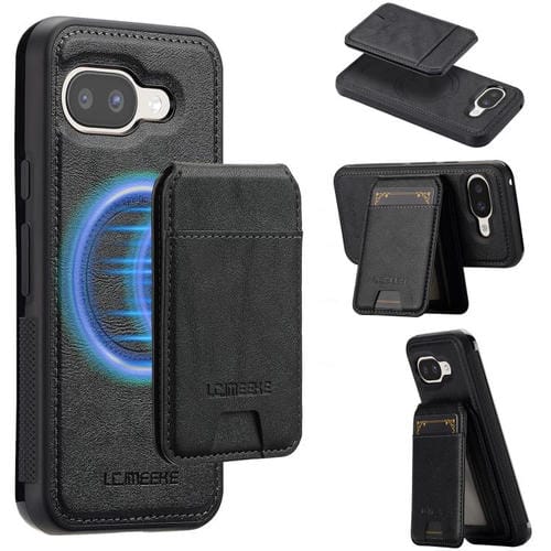 Funda para Google Pixel 9a LC.IMEEKE L3 con tarjetero RFID desmontable y Magsafe (negra)