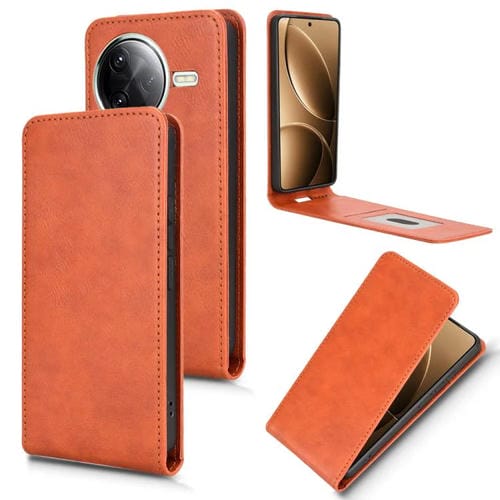 Funda de Cuero con Tapa Vertical Magnética para Redmi K80 5G/K80 Pro (Marrón)