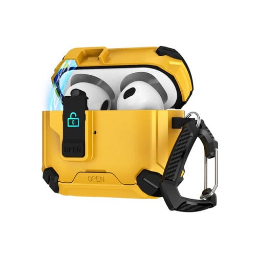 Estuche Para Auriculares Con Soporte Magnético Magsafe Para Airpods Pro (Negro Y Amarillo)