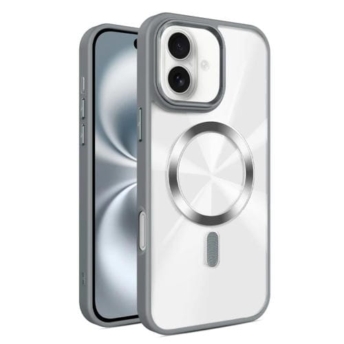 Funda para Teléfono Magsafe iPhone 16 Plus Textura Cd Brillante (Gris)