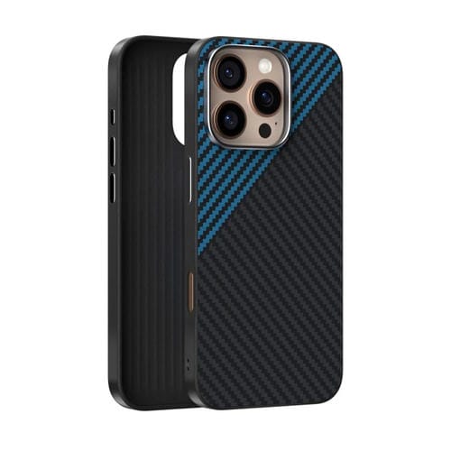 Funda para Teléfono Abeel C Carbon Fiber Series 6D Micro Relief Magsafe para iPhone 13 Pro (Negro y Azul)