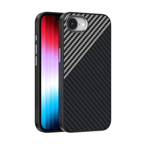 Funda para iPhone 16E Abeel C Carbon Fiber Series 6D Micro Relief Magsafe (Negra y Gris)