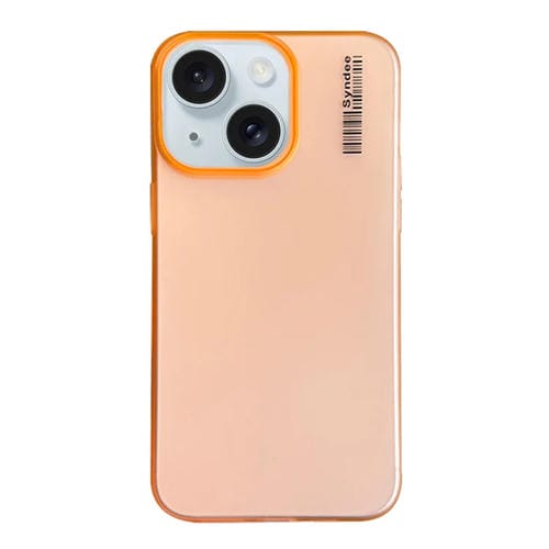 Funda para Teléfono PC Translúcida Tacto Piel Arena Suave iPhone 15 (Naranja)