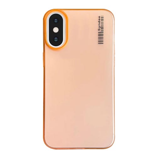 Funda para Teléfono PC Translúcida Tacto Piel Arena Suave iPhone Xs Max (Naranja)
