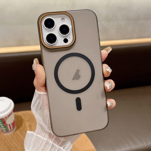 Funda para Teléfono Magsafe PC con Tapa Magnética y Tacto Suave para iPhone 16 Pro Max (Negro Claro)