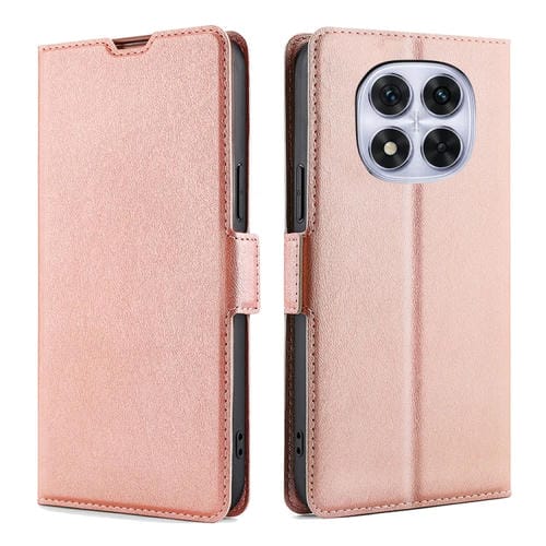 Funda de Cuero Ultrafina con Hebilla Lateral y Tapa Horizontal para Redmi Note 14 Pro 5G (Oro Rosa)