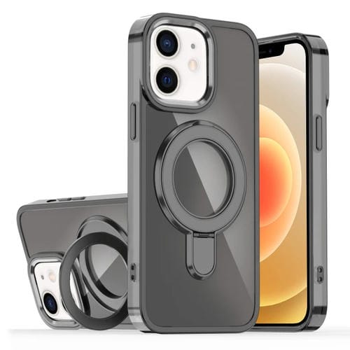 Estuche para Teléfono con Soporte Magsafe y Revestimiento Degradado para iPhone 12/12 Pro (Negro Transparente)