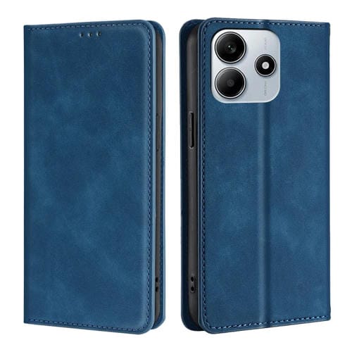 Funda de Cuero Magnética con Tacto de Piel para Redmi Note 14 5G (Azul)