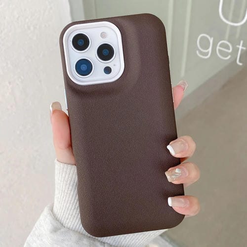 Funda para iPhone 12 Pro Max Cuero Textura (Café)