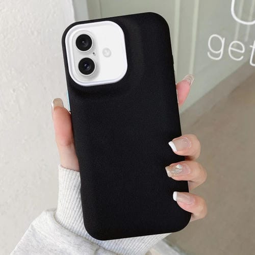Funda de Cuero con Textura para iPhone 16 Plus (Negra)