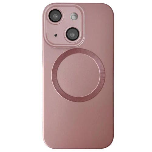 Funda para Teléfono TPU Magsafe iPhone 15 Textura Cd Pintura Metalizada (Rosa)