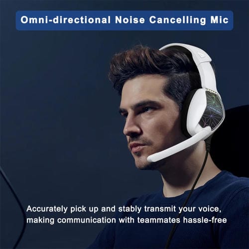 Auriculares para Juegos Kotion Each G6000 Supraurales con Micrófono y Cable de 2,1 m (Blanco y Negro)