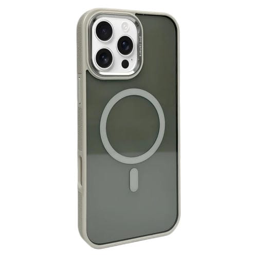 Funda para Teléfono Magsafe iPhone 16 Pro Marco Lente Metal (Gris)
