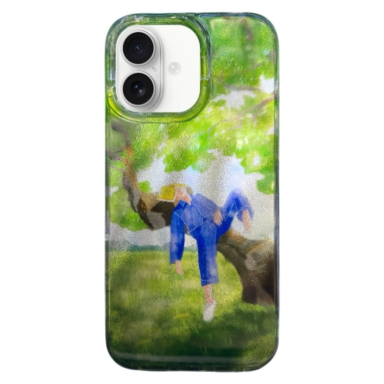 Funda TPU Doble Capa iPhone 16 Patrón Imd Pintura Abstracta Sobre Un Árbol