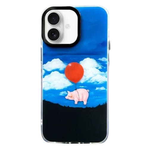 Funda TPU doble capa iPhone 16 con patrón Imd (Cerdo Globo)