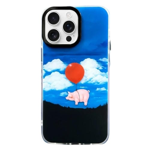 Funda TPU Doble Capa iPhone 14 Pro con Patrón Imd (Cerdo Globo)