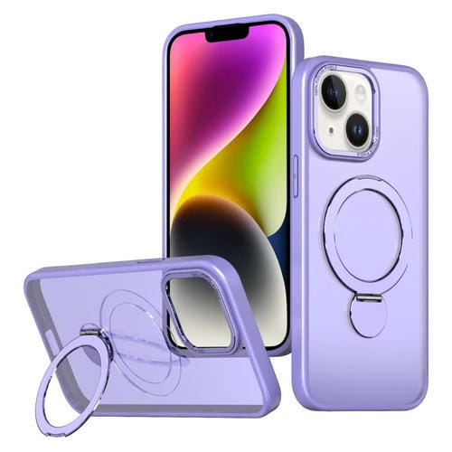 Funda para Teléfono Wing Series Gen2 con Soporte de Anillo de Metal Magsafe para iPhone 14 Plus (Morado Claro)