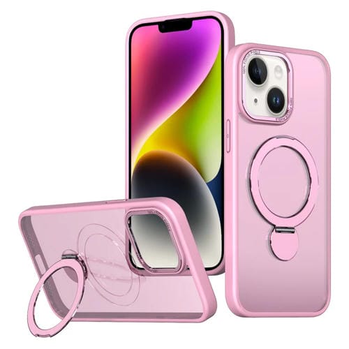 Funda para Teléfono Wing Series Gen2 con Soporte de Anillo de Metal Magsafe para iPhone 14 Plus (Rosa)