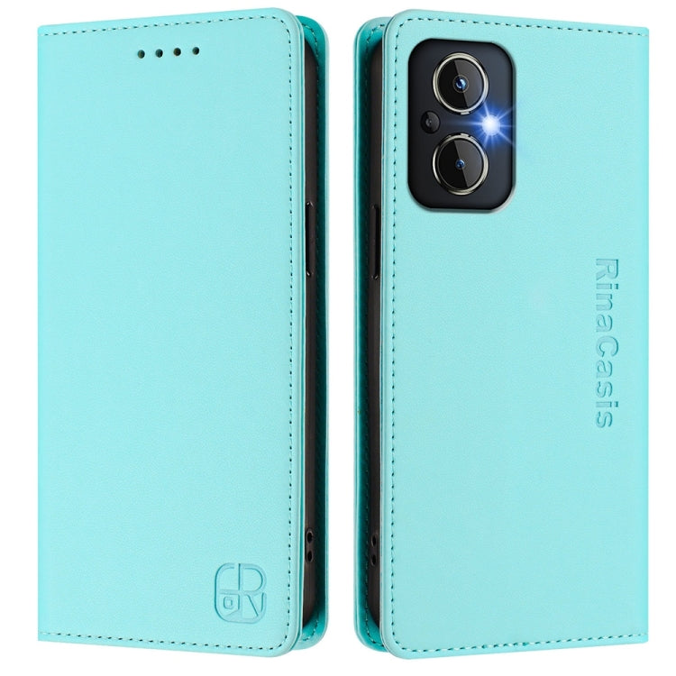 Funda de Cuero OnePlus Nord N20 5G Rc01 con Doble Pliegue y Succión Magnética (Verde Menta)