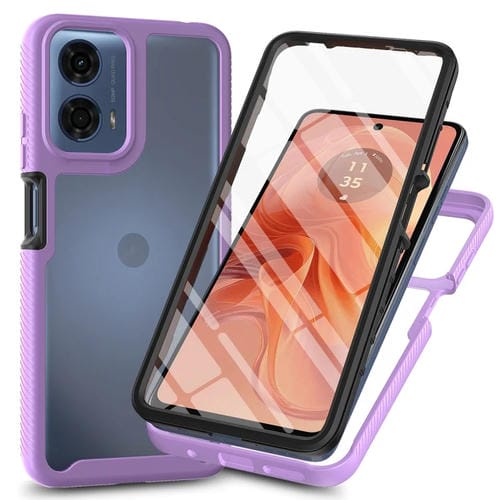 Funda para Motorola Moto G35 PC + TPU con Película Pet Starry Sky Solid Color Series (Púrpura)