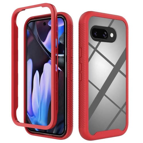 Funda TPU Transparente para Google Pixel 9A a Prueba de Golpes (Rojo)