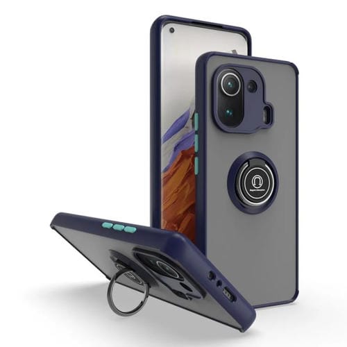 Funda de TPU + PC con anillo para Xiaomi 11 Pro Q Shadow 1 Series (azul real)