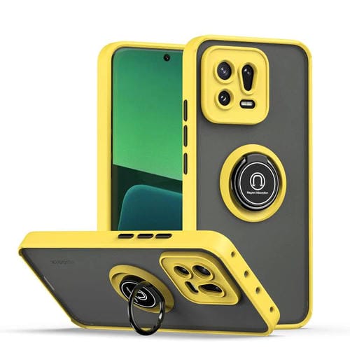 Funda de TPU + PC con anillo para Xiaomi 13 Q Shadow 1 Series (amarilla)