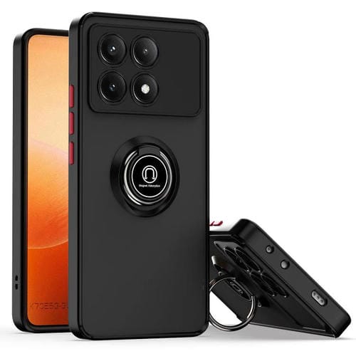 Funda de TPU + PC con anillo para Xiaomi Poco X6 Pro Q Shadow 1 Series (negro y rojo)