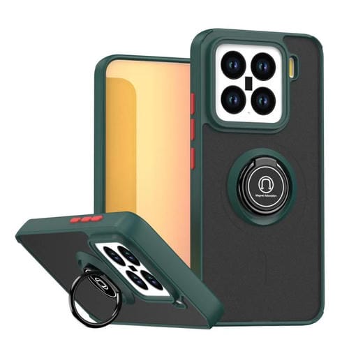 Funda de TPU + PC con anillo para Xiaomi 15 Q Shadow 1 Series (verde oscuro)