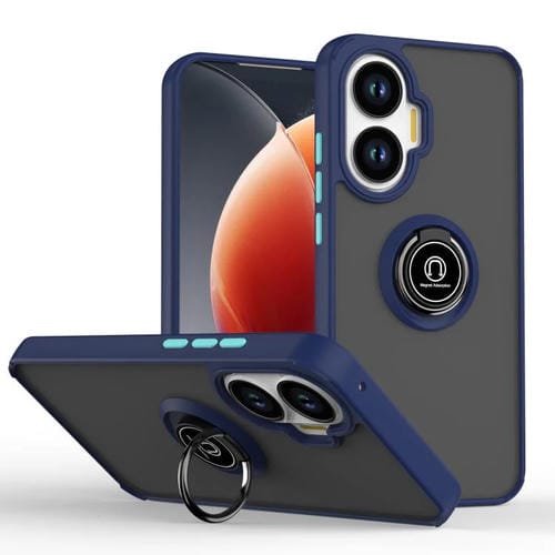 Funda de TPU + PC con anillo para Xiaomi Poco F7 Q Shadow 1 Series (azul real)