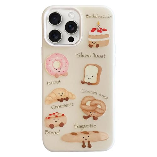 Funda híbrida TPU iPhone 15 Pro Max con dibujos animados creativos (Serie Bread)