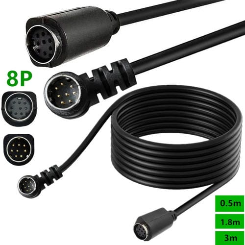 Cable Adaptador de Audio para TV de 8 Pines Mini Din Curvo S-Video para TV Box 1,8 m (Negro)