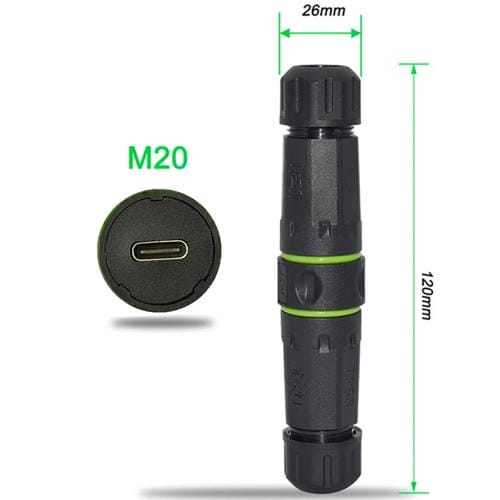 Adaptador Acoplador Recto Hembra a Hembra Tipo C Un Solo Puerto Resistente Agua IP68 10 Gbps Exteriores