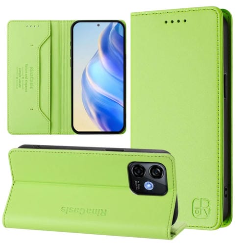 Funda de Cuero Ulefone Note 16 Pro Rc01 con Doble Pliegue y Succión Magnética (Verde Hierba)