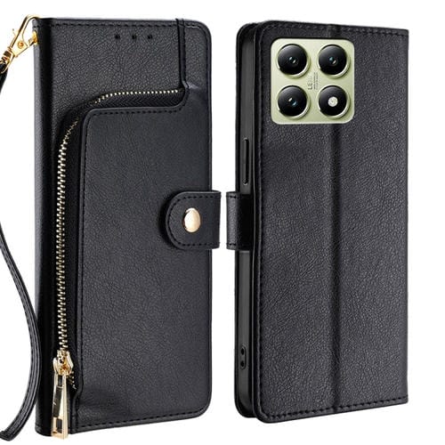 Funda De Cuero Con Cremallera Para Teléfono Xiaomi 14T 5G (Negra)