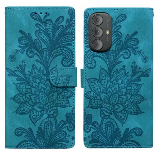 Funda de Cuero con Hebilla Magnética y Diseño Floral en Relieve para Motorola Moto G Power 2022 (Verde)