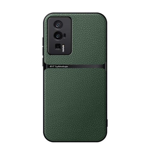 Funda para Teléfono con Tapa Magnética de Cuero Litchi a Prueba de Golpes para Redmi K60/K60 Pro (Verde)