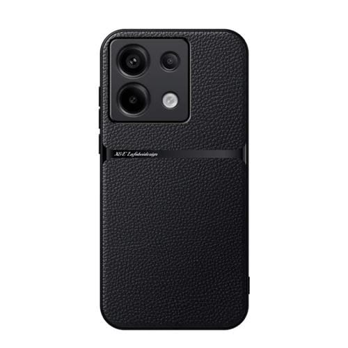 Funda para Teléfono con Tapa Magnética de Cuero Litchi de Cobertura Total a Prueba de Golpes para Redmi Note 13 Pro 5G (Negro)