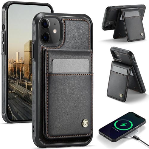 Funda para iPhone 12/12 Pro Jeehood J06 con Tarjetero Rfid Magsafe Estilo Británico (Negra)