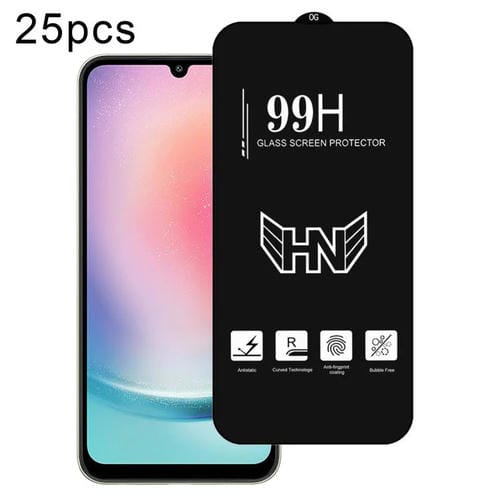 PelĂcula de Vidrio Templado Samsung Galaxy A24 4G Pantalla Completa Arco Grande Aluminio (25 Piezas)